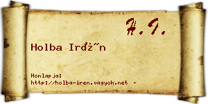 Holba Irén névjegykártya